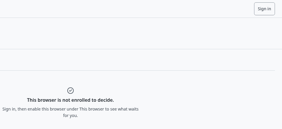 The self-service page before sign-in, with the button Sign in